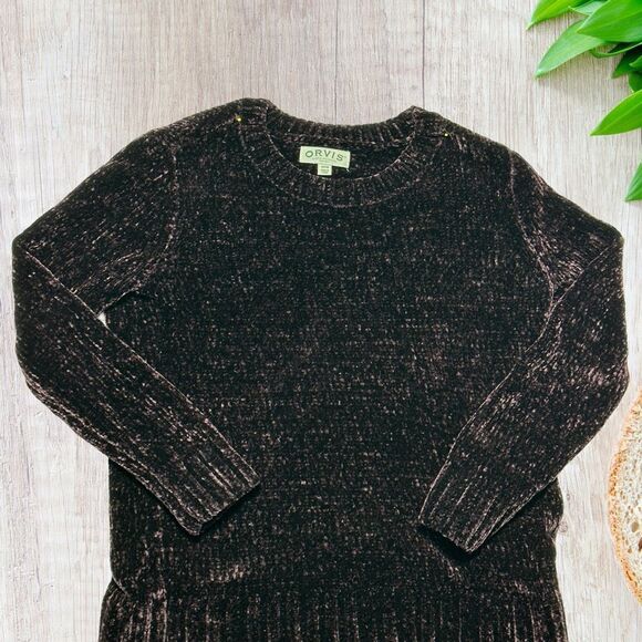 Orvis Womens Chenille Sweater Plum Size Small Crew Neck Cozy Warm Winter - Picture 1 of 9